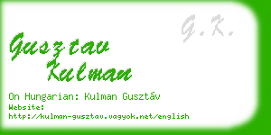 gusztav kulman business card